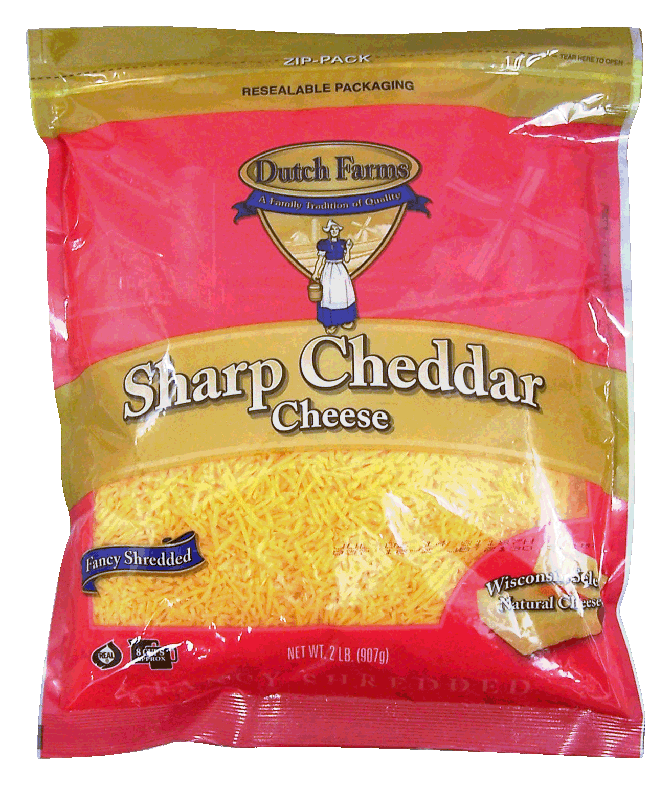 Dutch Farms  sharp cheddar cheese, fancy shredded, wisconsin select natural cheese Full-Size Picture